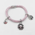 Factory Wholesale Stingray Leather Bracelet with Custom Made Charms